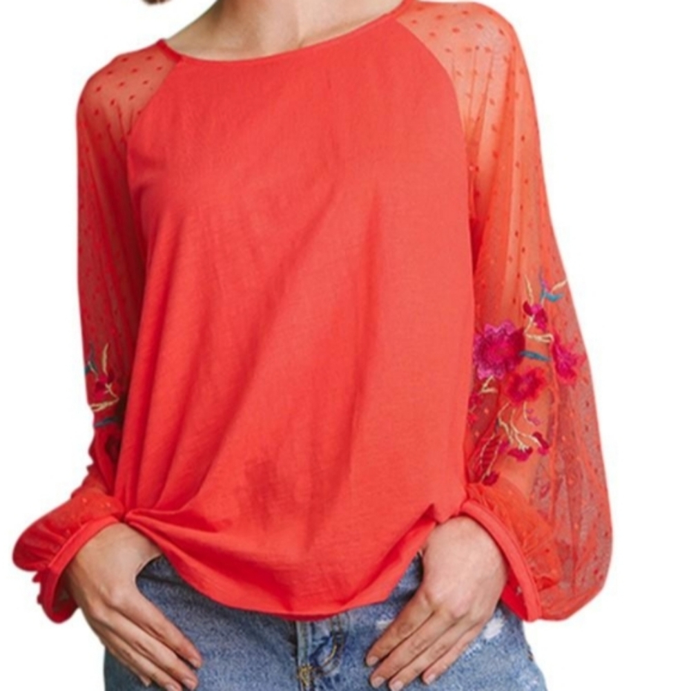 Umgee USA Orange Tee with embroidery size M